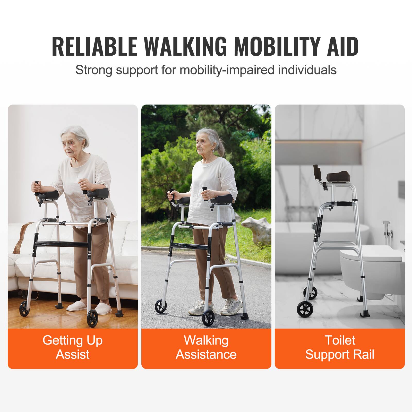 RELIABLE WALKING MOBILITY AID
Strong support for mobility-impaired individuals

Getting Up Assist
Walking Assistance
Toilet Support Rail