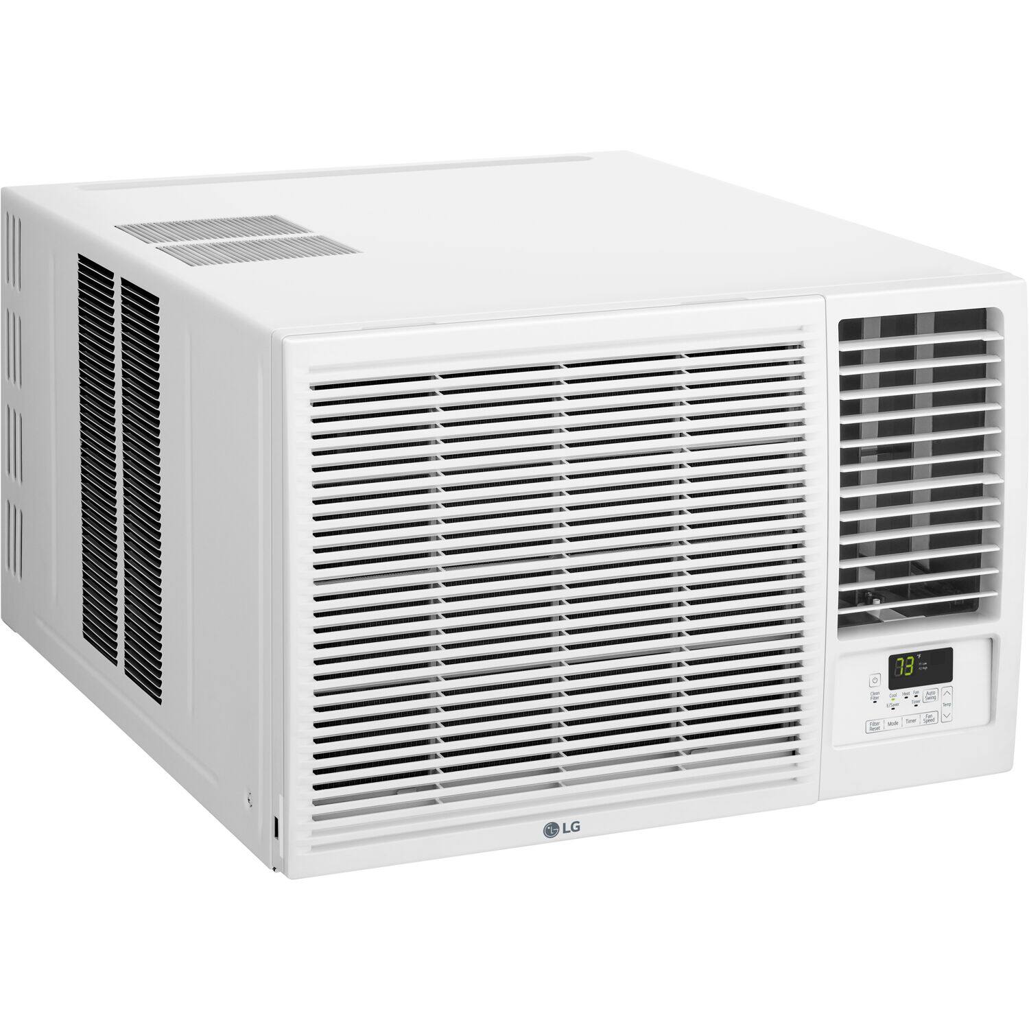 Alt View 5. LG - 18,000 BTU 230V Window-Mounted Air Conditioner with 12,000 BTU Supplemental Heat Function - White.
