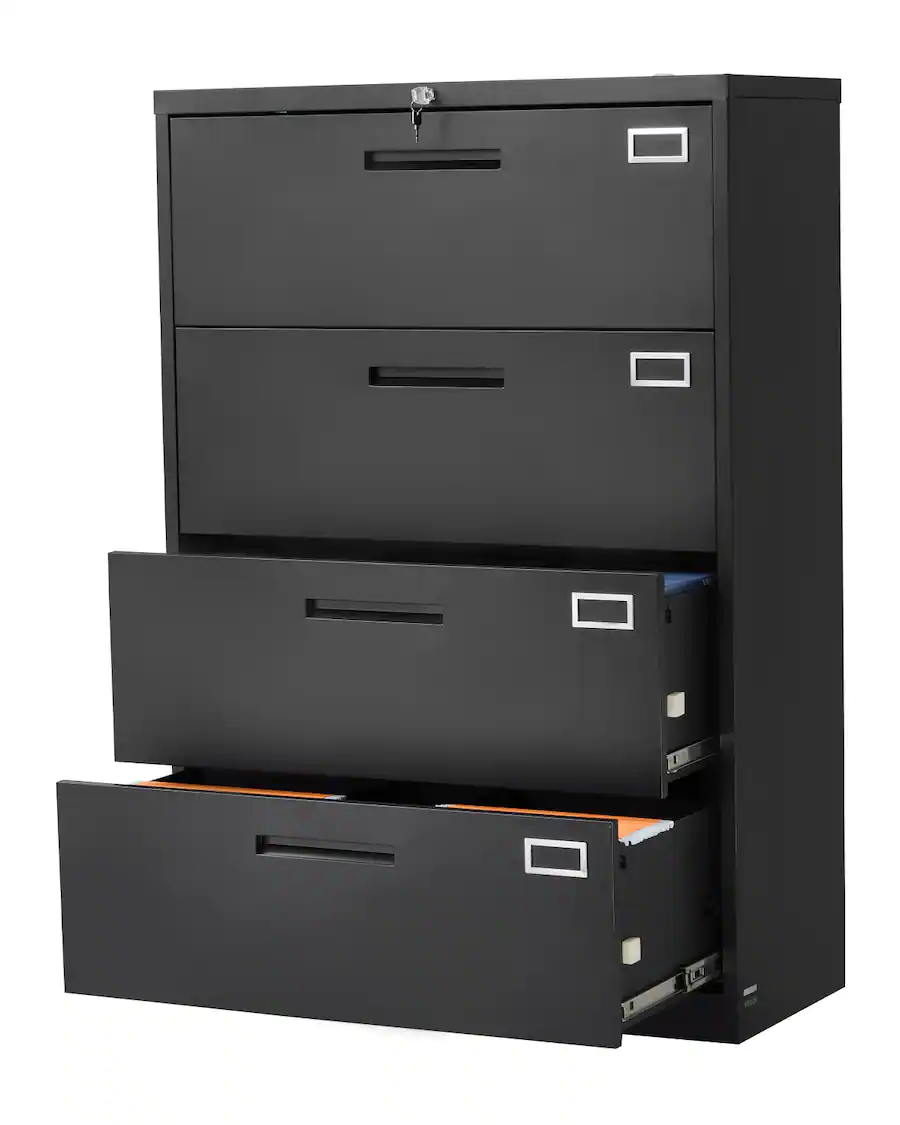 File Rods For Filing Cabinets VEVOR 4 Drawer Metal File Cabinet with Lock, Vertical Filing Storage ...