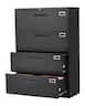 VEVOR - 4-Drawer Metal File Cabinet with Lock, Vertical Filing Storage Unit for Home and Office, Adjustable Hanging Rods - Black