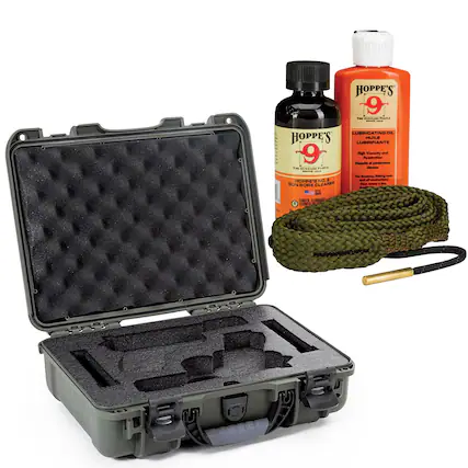 HOPPE'S
THE GUNCARE PEOPLE
LUBRICATING OIL
HUILE LUBRIFIANTE
9
High Viscosity and Penetration
Viscosité de pénétration
GENCARE PEOPLE levies SANDA 1999
for firearms, Fuhing remis NO. 9
and of awainerbam
HOPPE'S GUN CLEANER
Pour Your BORE USA
DANGER FLAVORE BARNELL