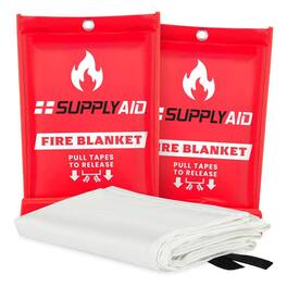 SupplyAID - 2 Pack Emergency Fire Blanket for Camping and Safety Supplies, RRS-FSB - Red