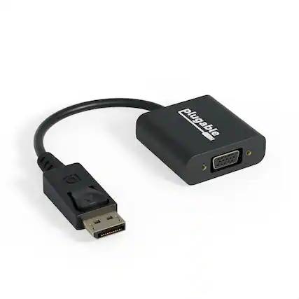 Front. Plugable - DisplayPort to VGA Adapter - Active DP/DP++ to VGA Converter - Black.
