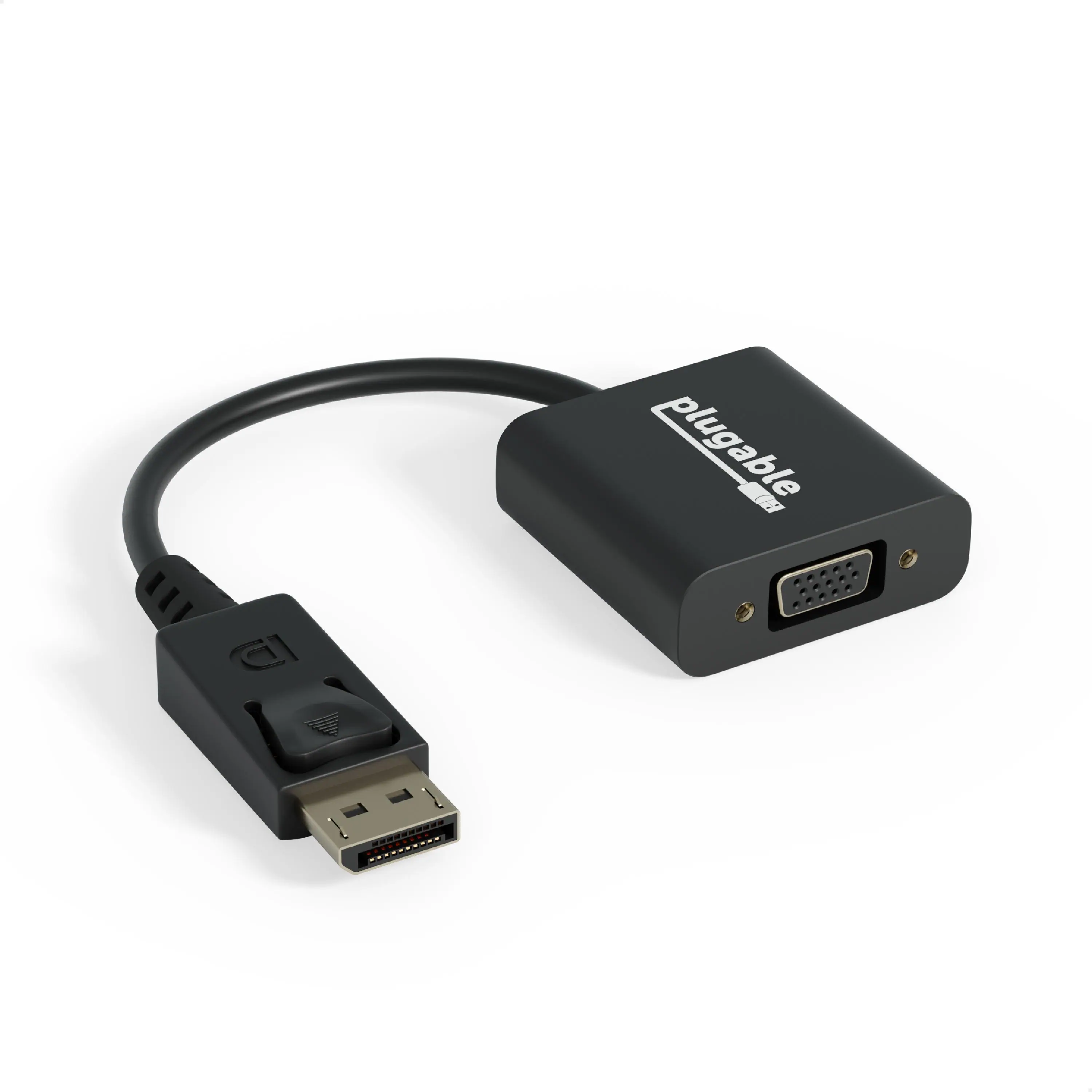 Plugable - DisplayPort to VGA Adapter - Active DP/DP++ to VGA Converter - Black