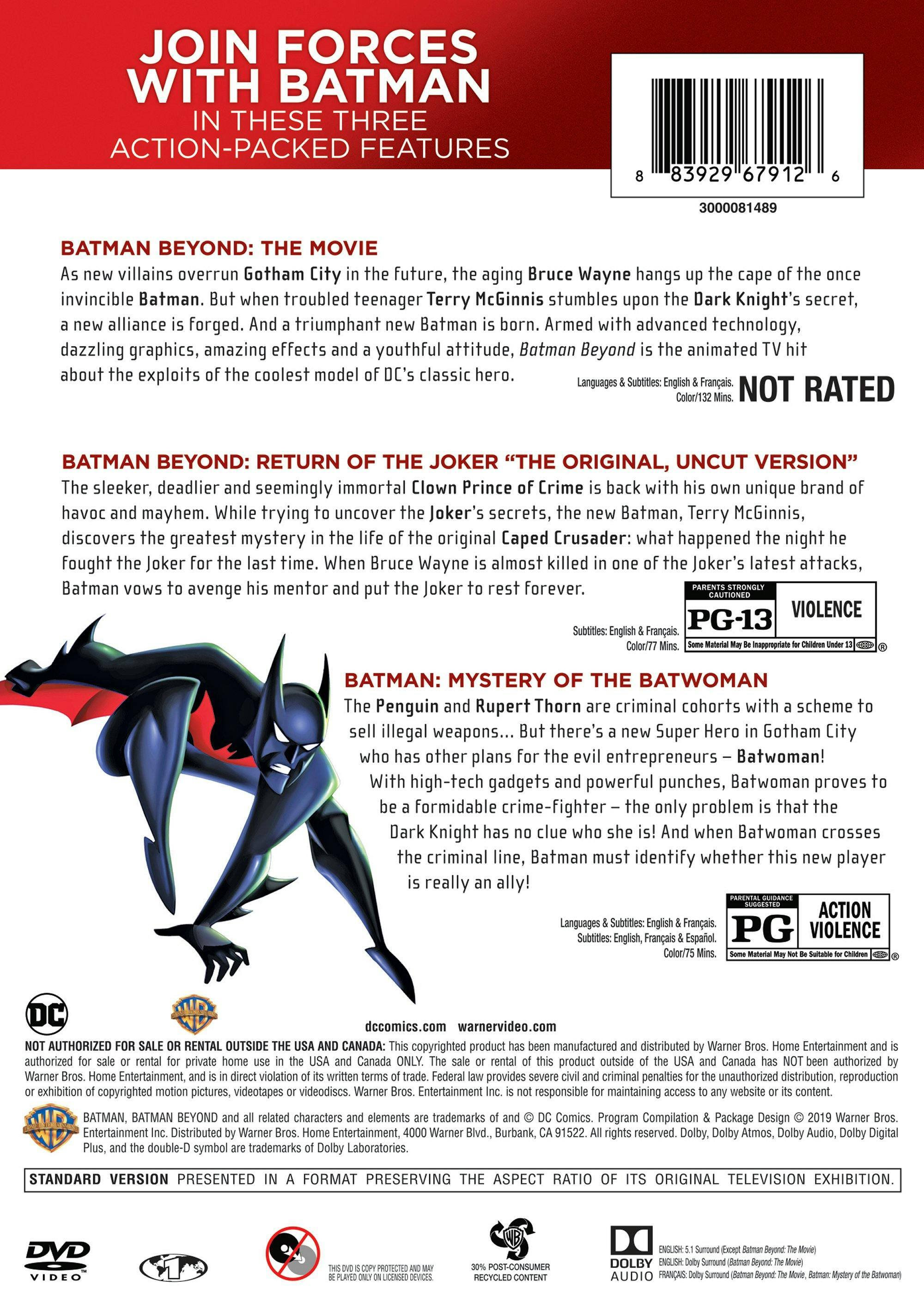 Angle. Batman Beyond/Return of the Joker/Batman: Mystery of the Batwoman (DVD Triple Feature) [DVD].