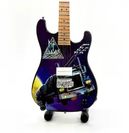 PopMarket - Def Leppard - The Mini Axe - Def Leppard - On Through the Night - Mini Guitar Replica Collectible - COLLECTIBLES - Multicolor
