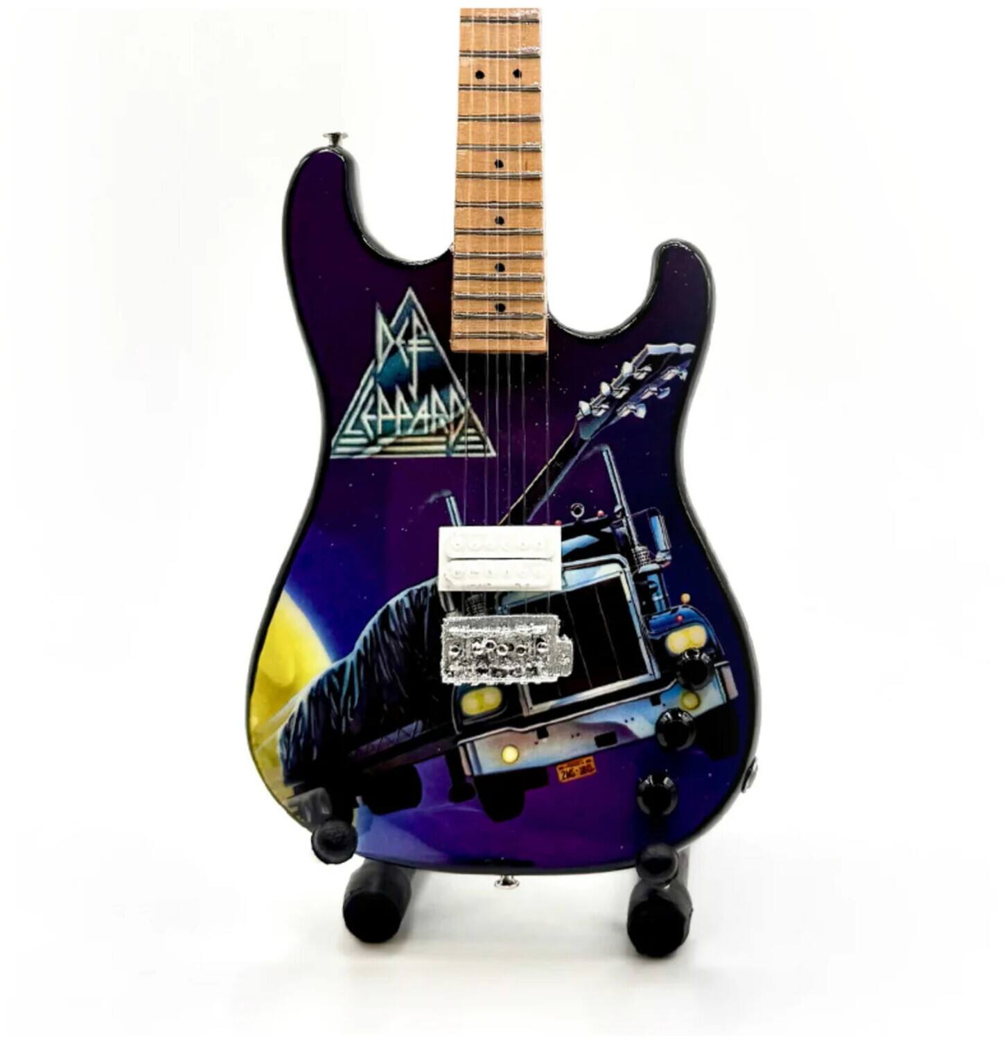 Front. PopMarket - Def Leppard - The Mini Axe - Def Leppard - On Through the Night - Mini Guitar Replica Collectible   - COLLECTIBLES - Multicolor.