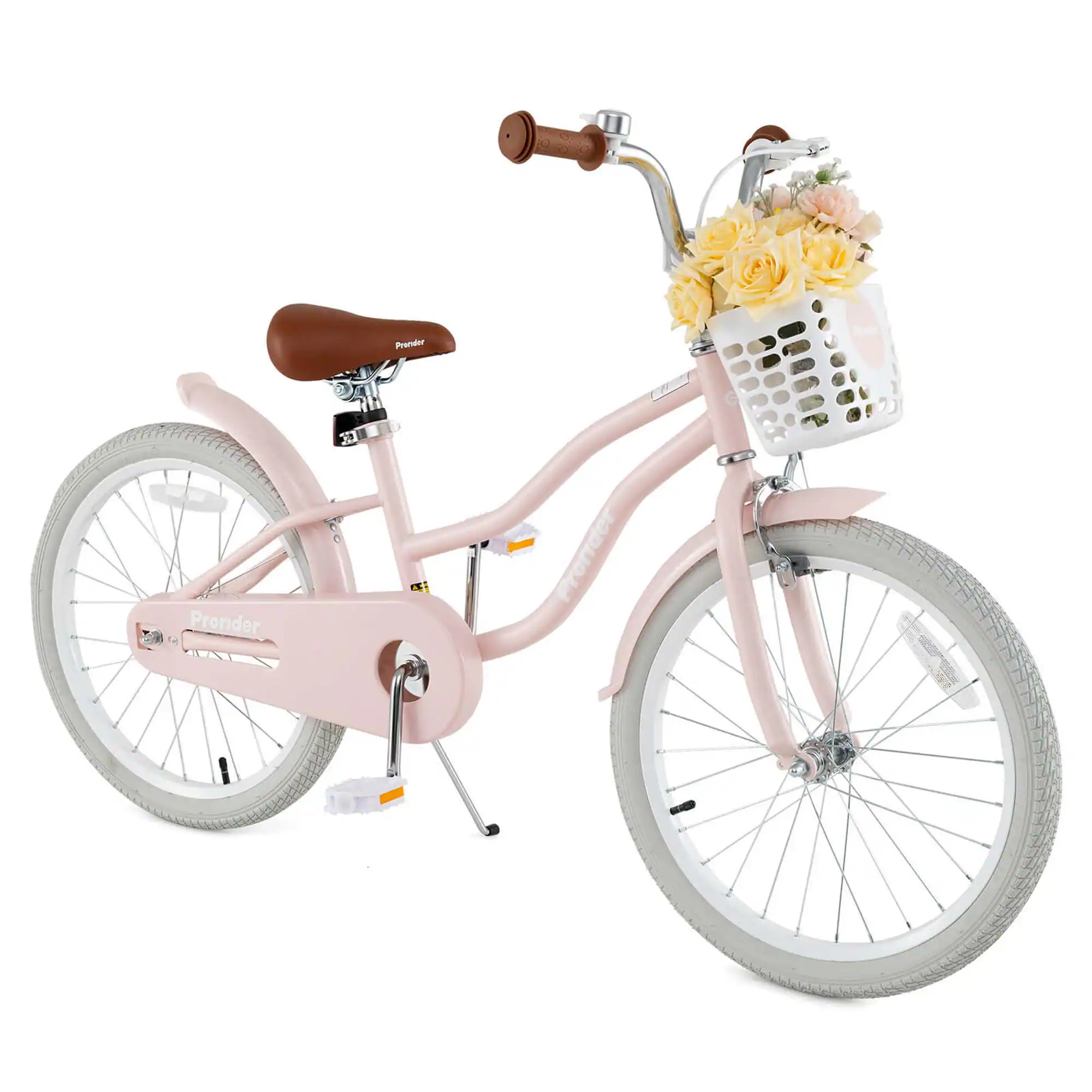 Costway - 20" Kids Bike with Height Adjustable Handlebar & Seat Hand Brake & Coaster Brake - Pink
