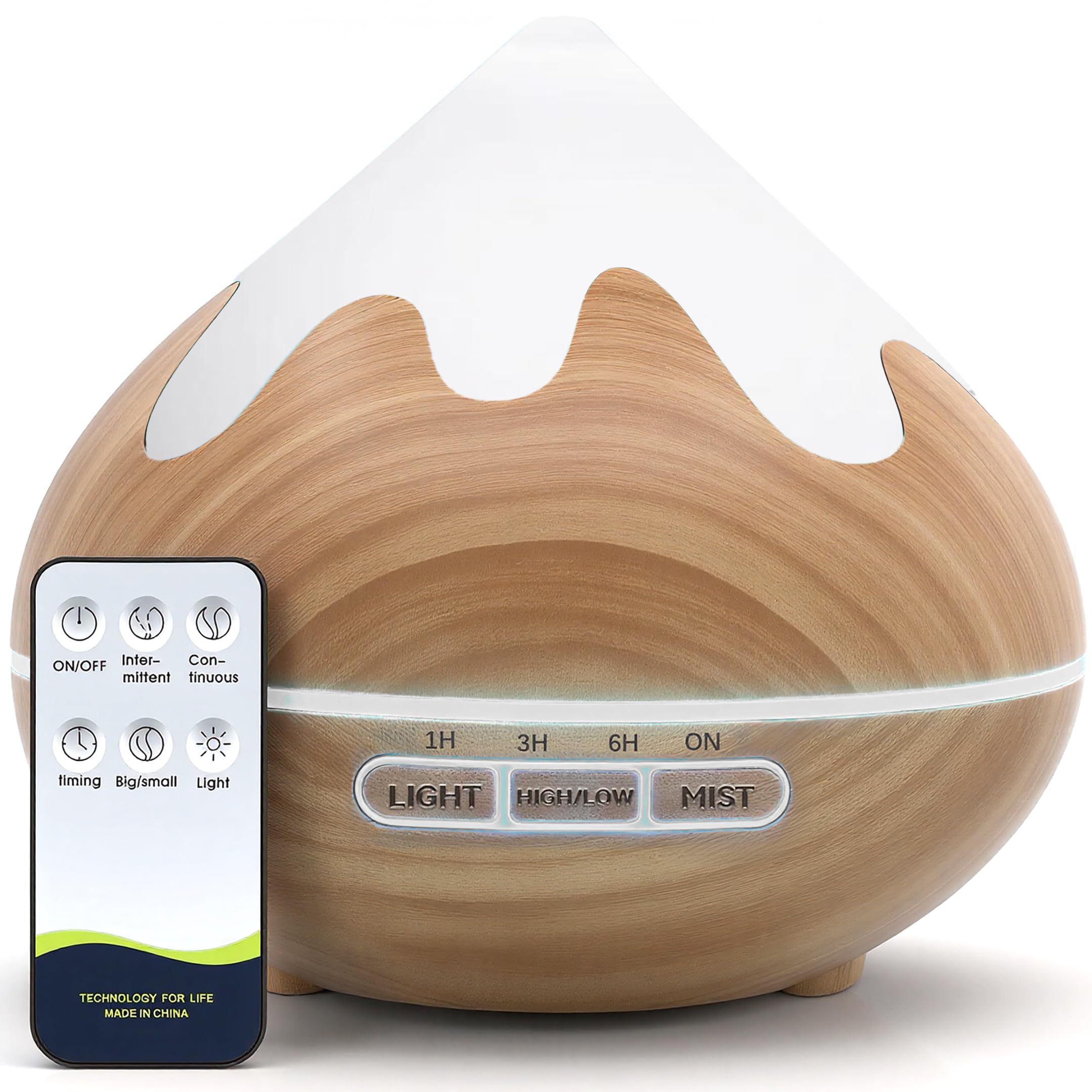 ON/OFF  
Intermittent  
Continuous  
Timing  
Big/small  
Light  

1H 3H 6H ON  
LIGHT  
HIGH/LOW  
MIST  

TECHNOLOGY FOR LIFE  
MADE IN CHINA