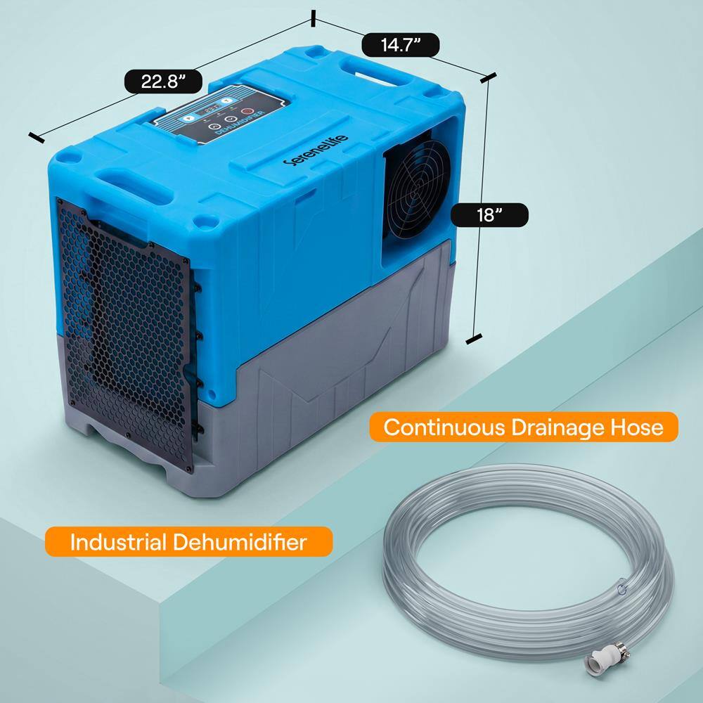 14.7" x 22.8" x 18" Serenelle Industrial Dehumidifier with Continuous Drainage Hose
