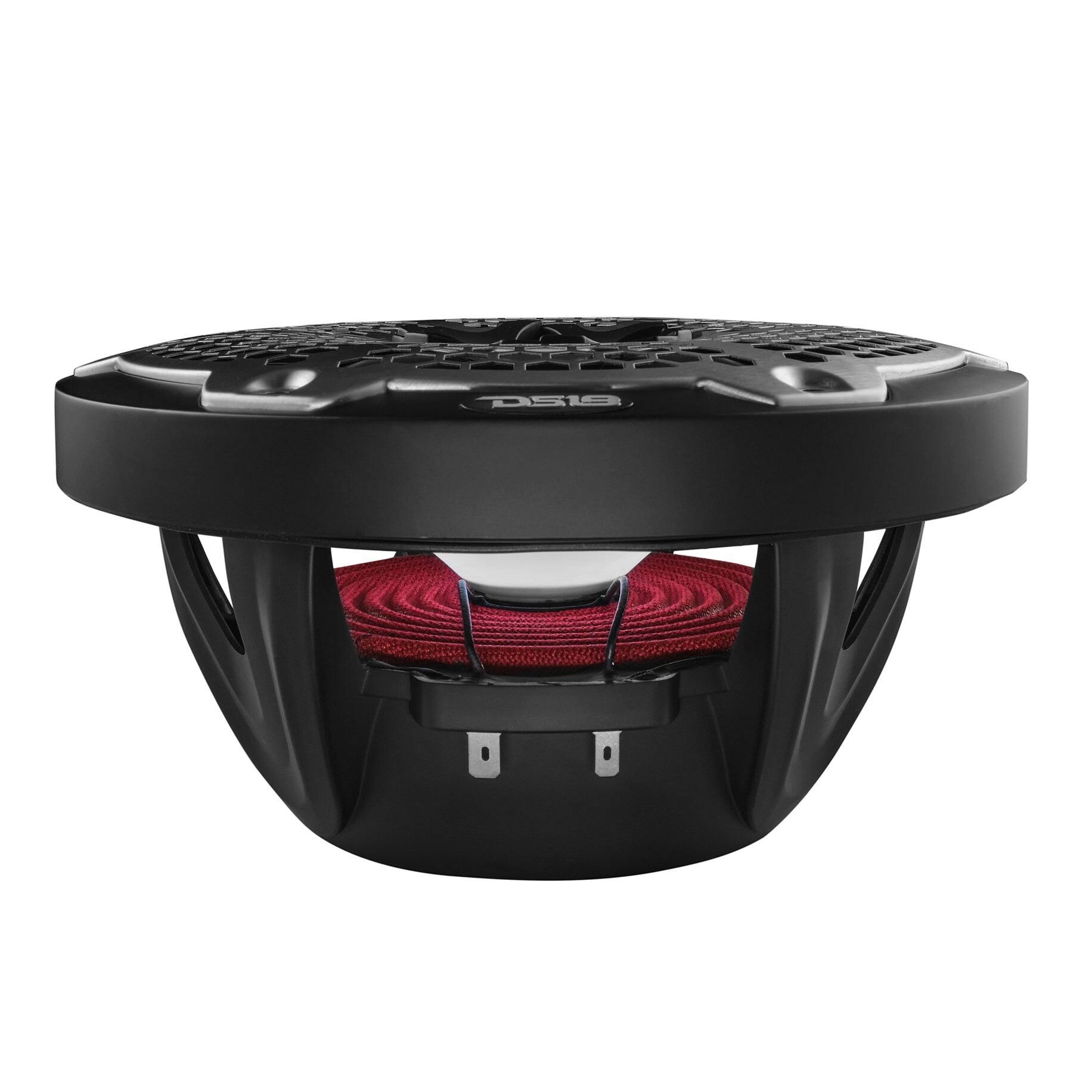 Alt View 3. DS18 Audio - NXL 8" 2-way Coaxial Speaker with RGB LED Lights, Built-in Driver and Grille (Pair), 125W RMS 4-Ohm - Black.