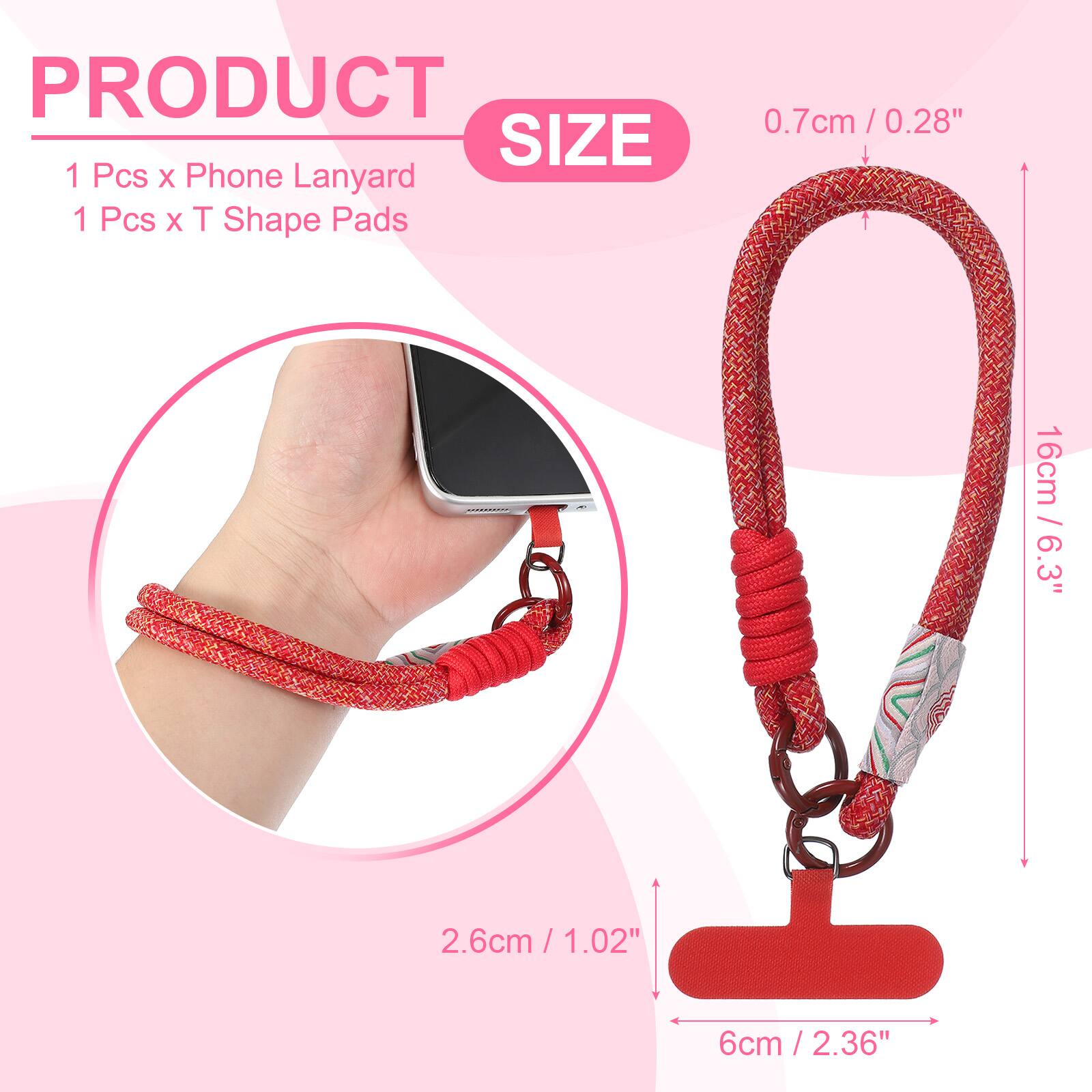 PRODUCT SIZE  
1 Pcs x Phone Lanyard  
1 Pcs x T Shape Pads  

- 0.7cm / 0.28"  
- 16cm / 6.3"  
- 2.6cm / 1.02"  
- 6cm / 2.36"