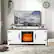 Front. Ihomeadore - 58" Farmhouse TV Stand for TV up to 65" with Electric Fireplace - White.