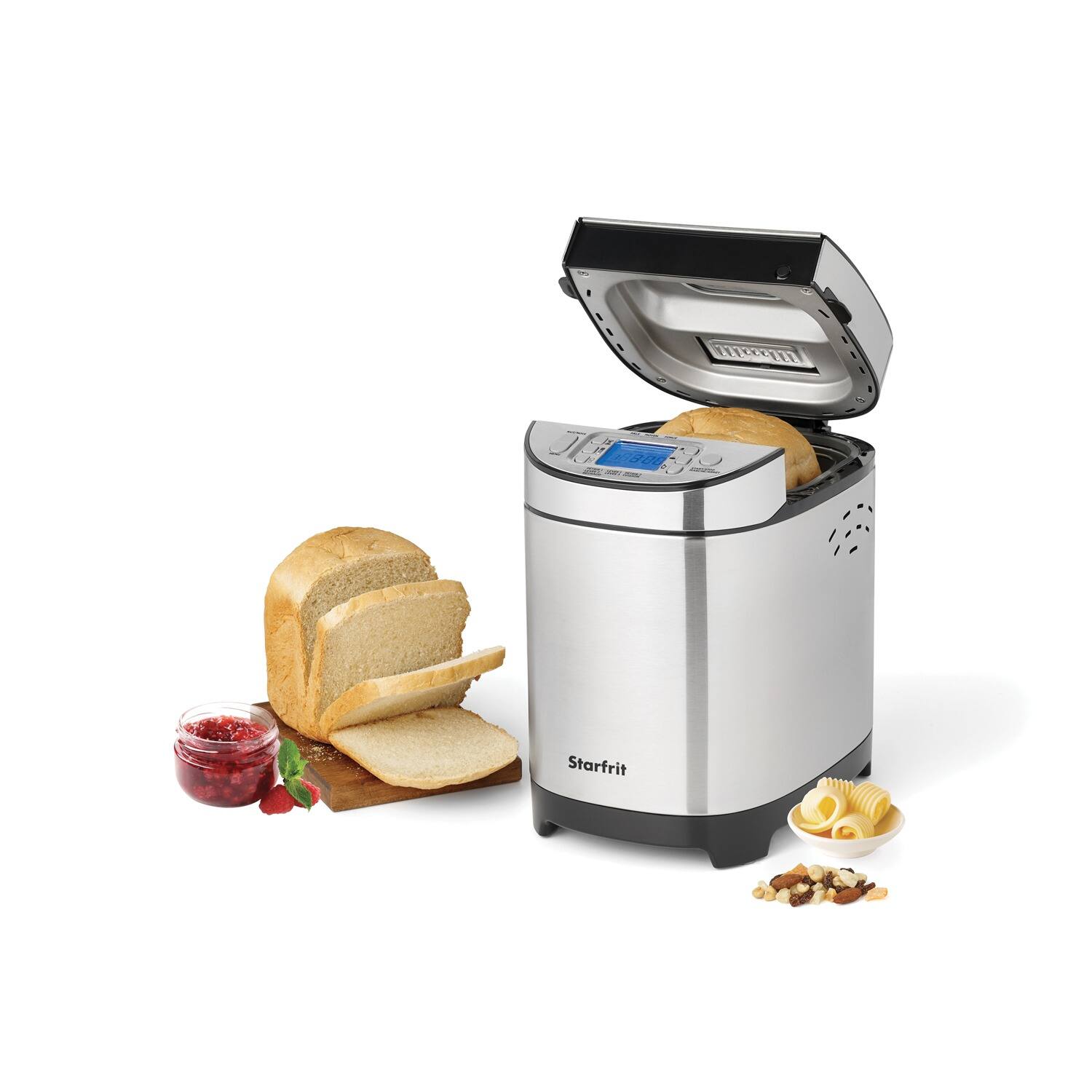 Left. Starfrit - Starfrit 024707-001-0000 550-watt Electric Bread Maker - Silver.