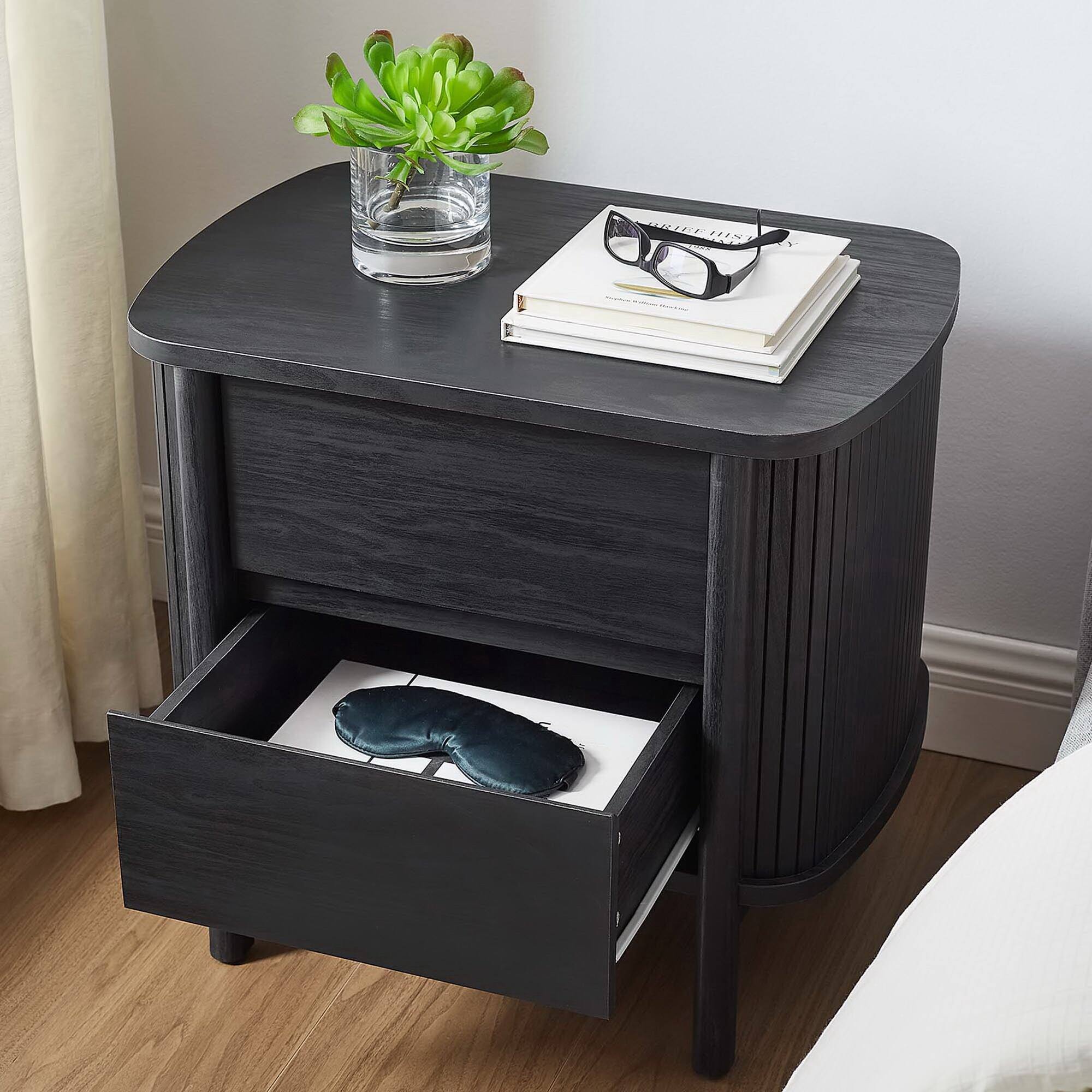 Alt View 2. Modway - Cadence 2-Drawer Nightstand by Modway - Black.
