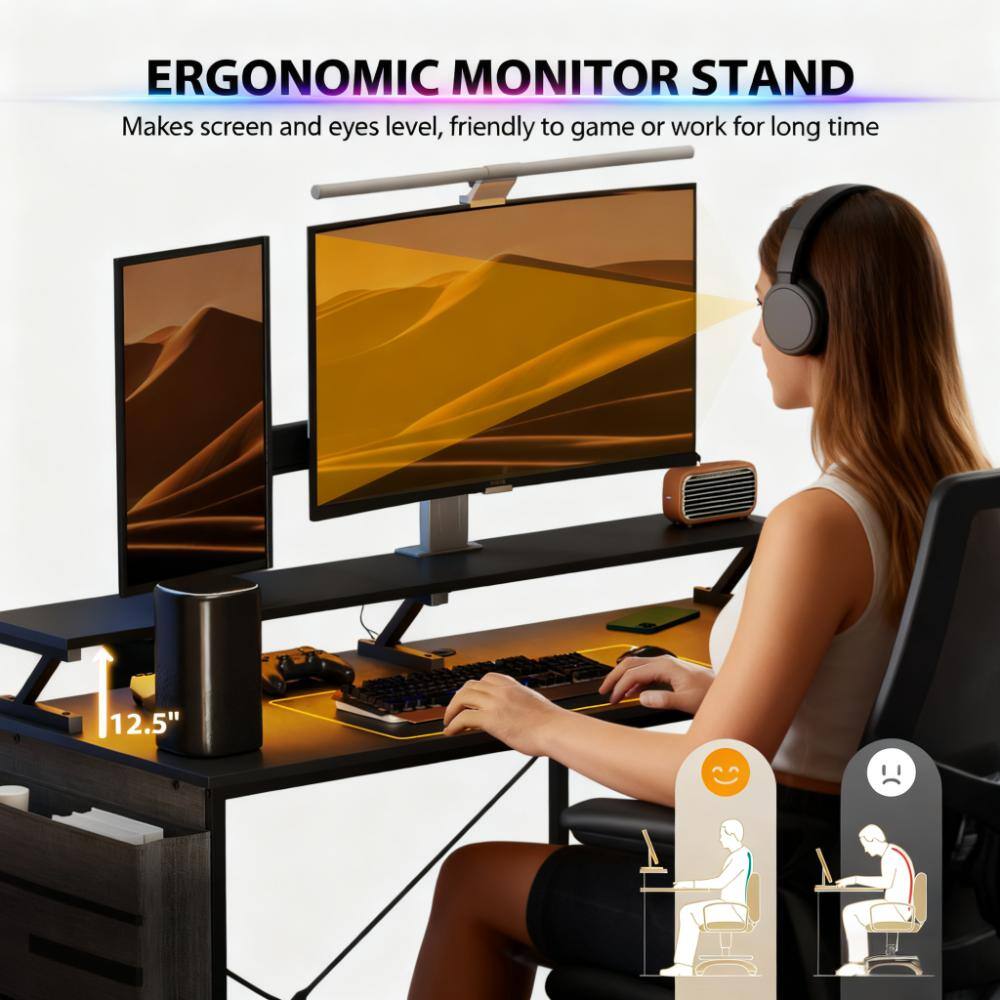 ERGONOMIC MONITOR STAND  
Makes screen and eyes level, friendly to game or work for long time  
12.5"