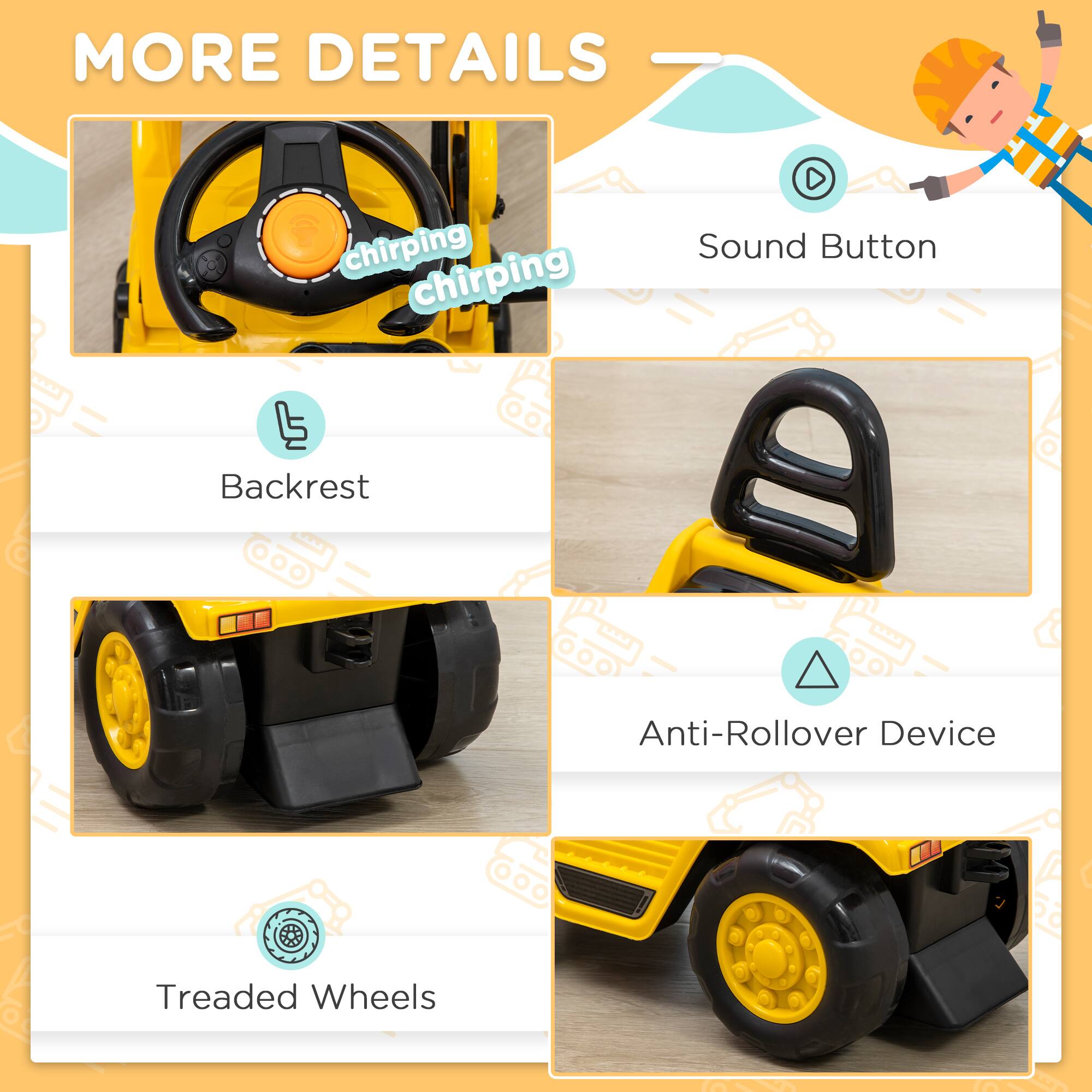 MORE DETAILS

- Sound Button
- Backrest
- Anti-Rollover Device
- Treaded Wheels

chirping chirping
