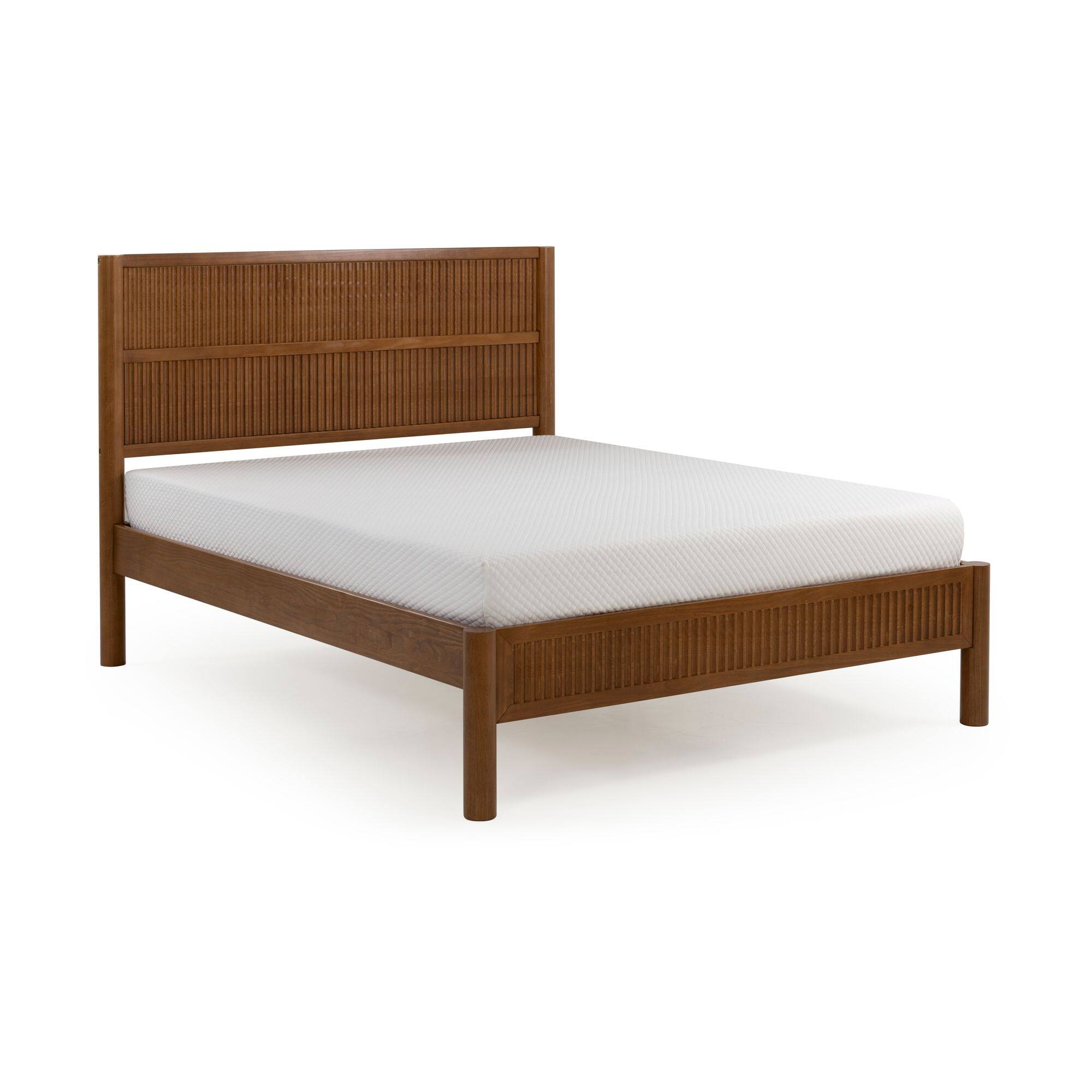 Alt View 6. Plank+Beam - Sera Fluted Queen Bed, Pecan - Pecan.