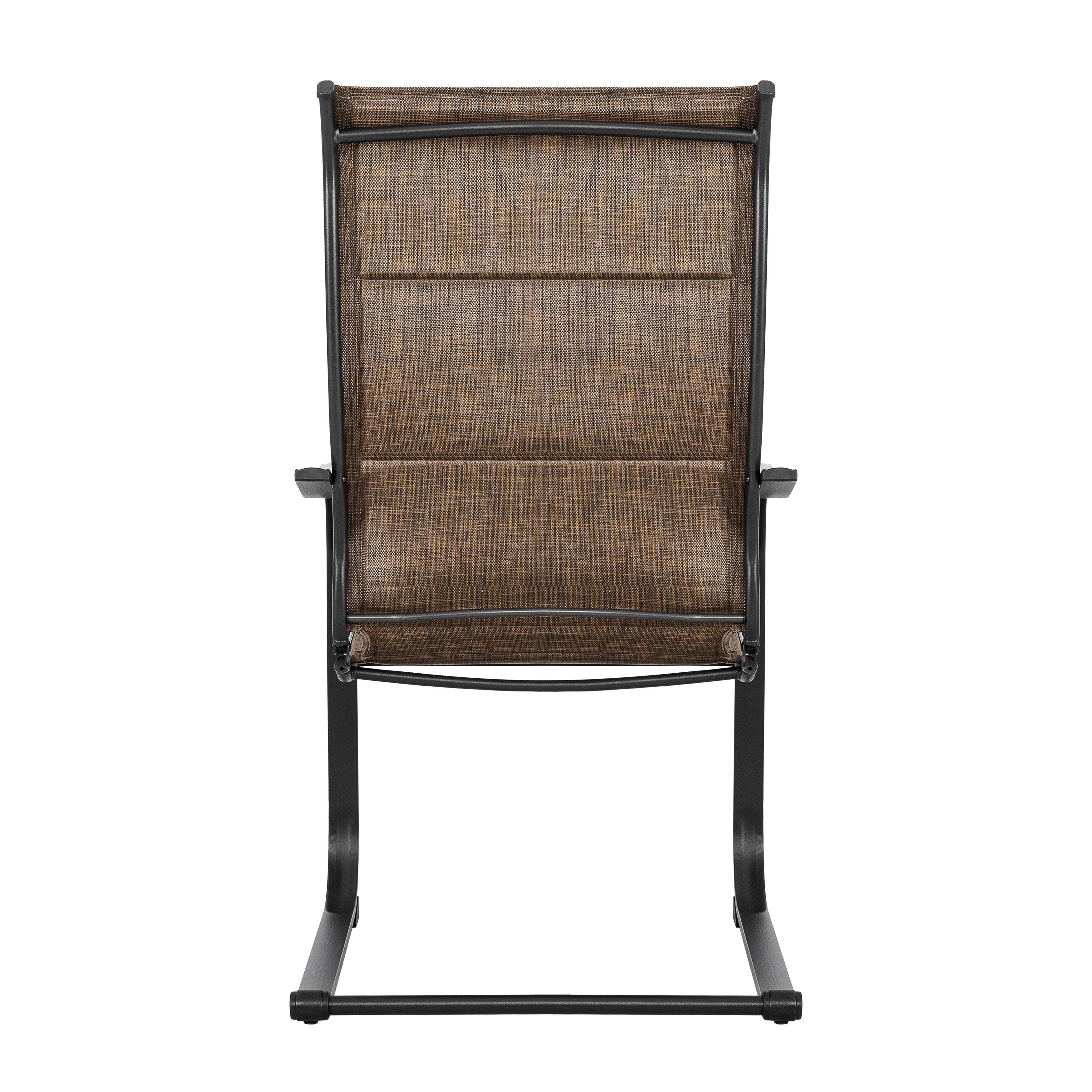 Alt View 9. Nuu Garden - Outdoor Chair Set of 2 C-spring Textilene Dining Chairs - Black and Brown.