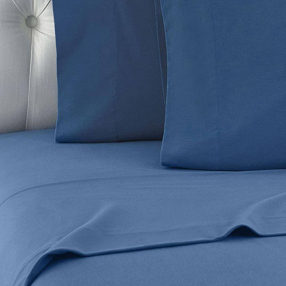 Alt View 1. Shavel Home Products - Shavel Micro Flannel High Quality Sheet Set - King Flat/Fitted Sheet 2-Pillowcase 21x40" - Smokey Mt Blue - Smokey mt. Blue.