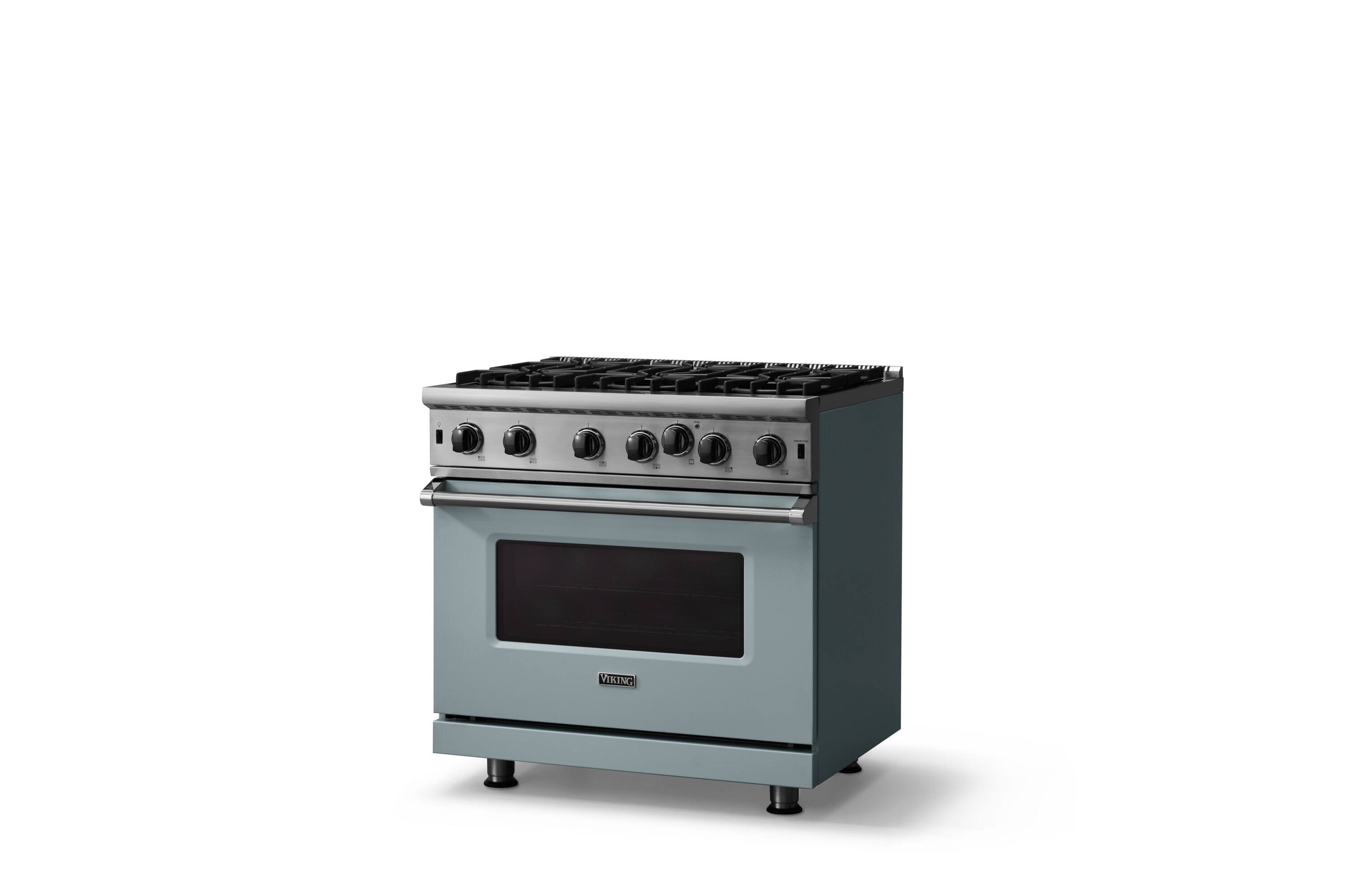 Angle. Viking - 5-Series Gas Open Burner Range - November Sky.