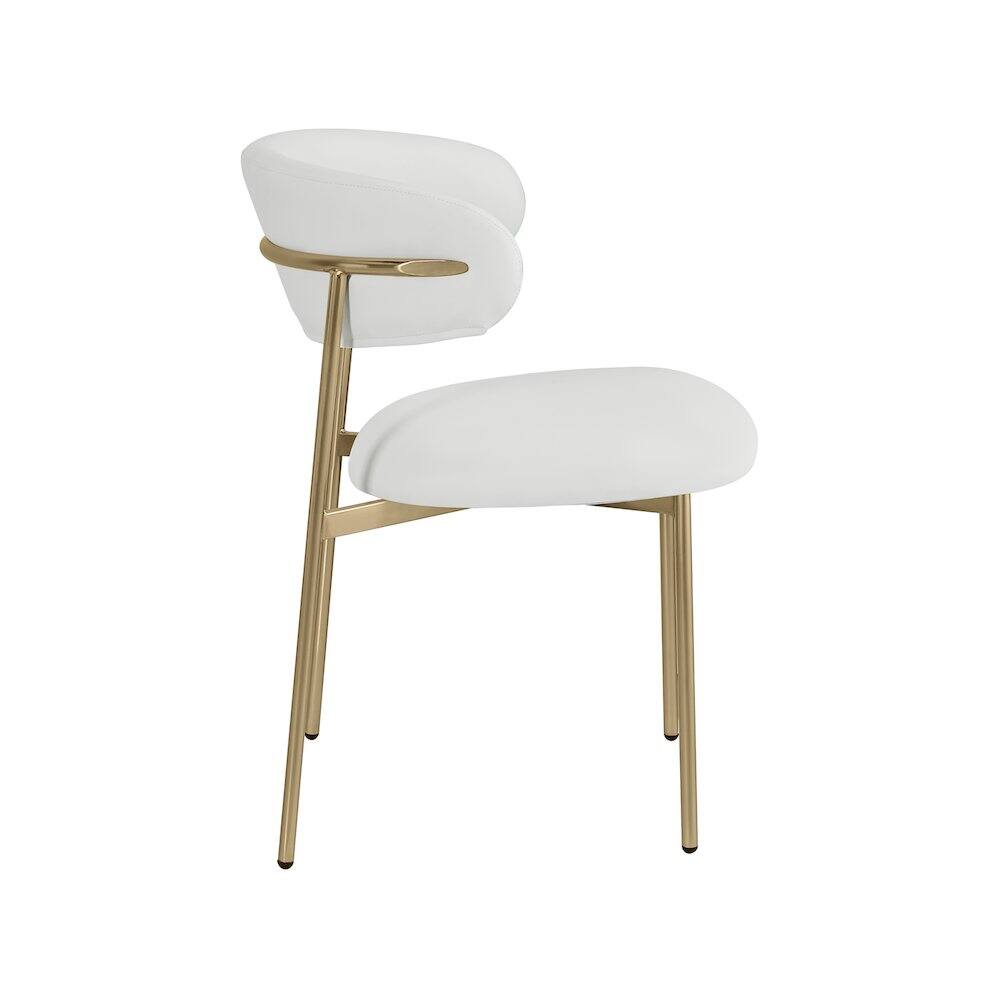 Alt View 3. Meridian Furniture - Lupita Off-White Vegan Leather Upholstered Dining Chair, Set of 2 - White.