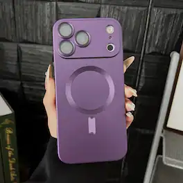 Dteck - Magnetic Case for Apple iPhone 17 Pro Plating Matte Shockproof Lens Protection Slim Cover - Purple