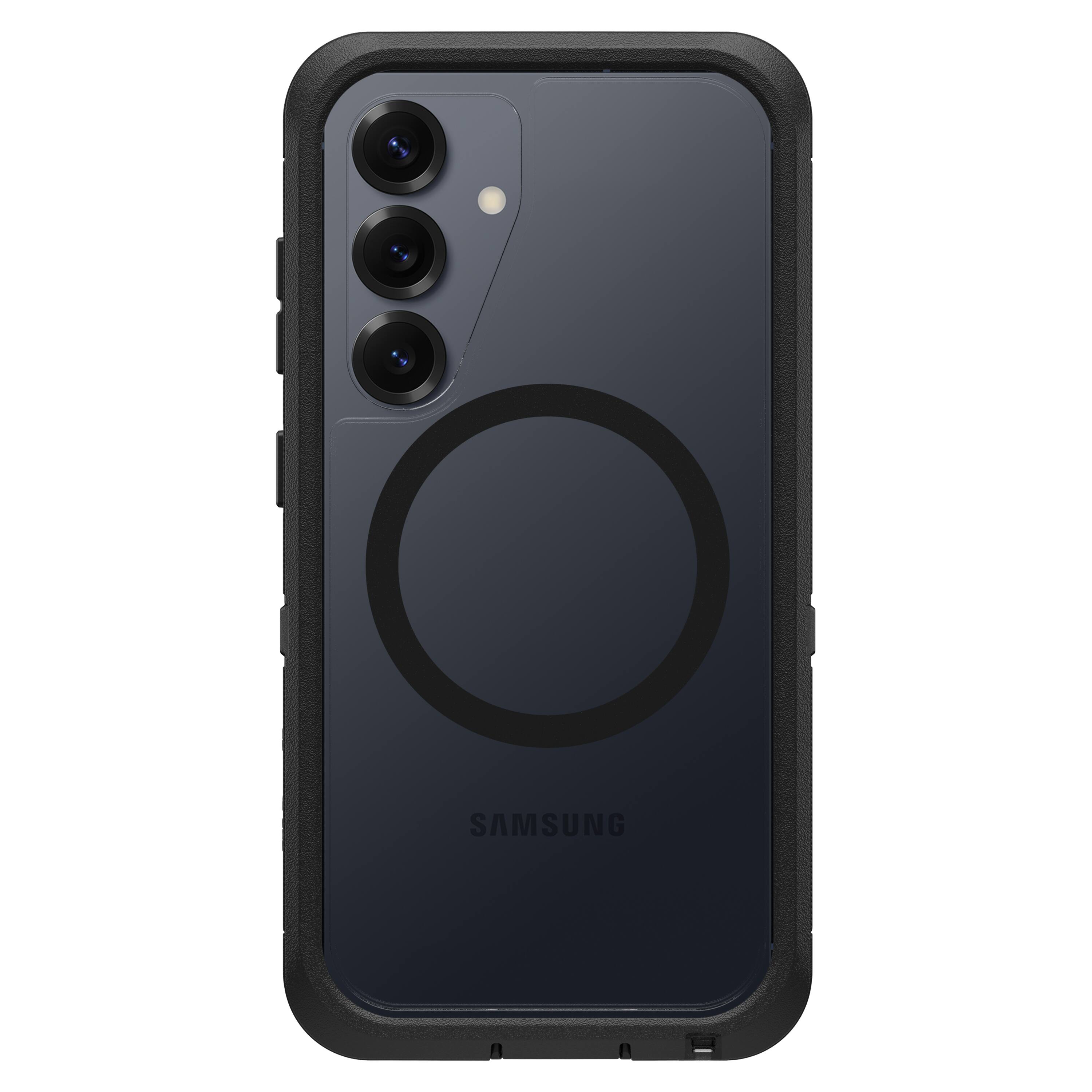 Angle. OtterBox - Defender Series Pro XT Hard Shell with Magnets for Samsung Galaxy S25 - Dark Side.