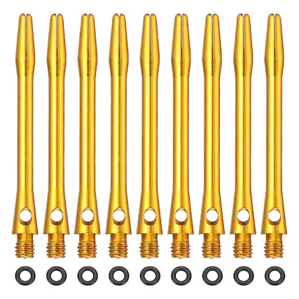 Front. Unique Bargains - Dart Shafts for Steel Tip, Medium 2BA Thread Aluminum Shaft Set, 48mm & 14 Set - Fits Darts Training/Sharpener - Gold.