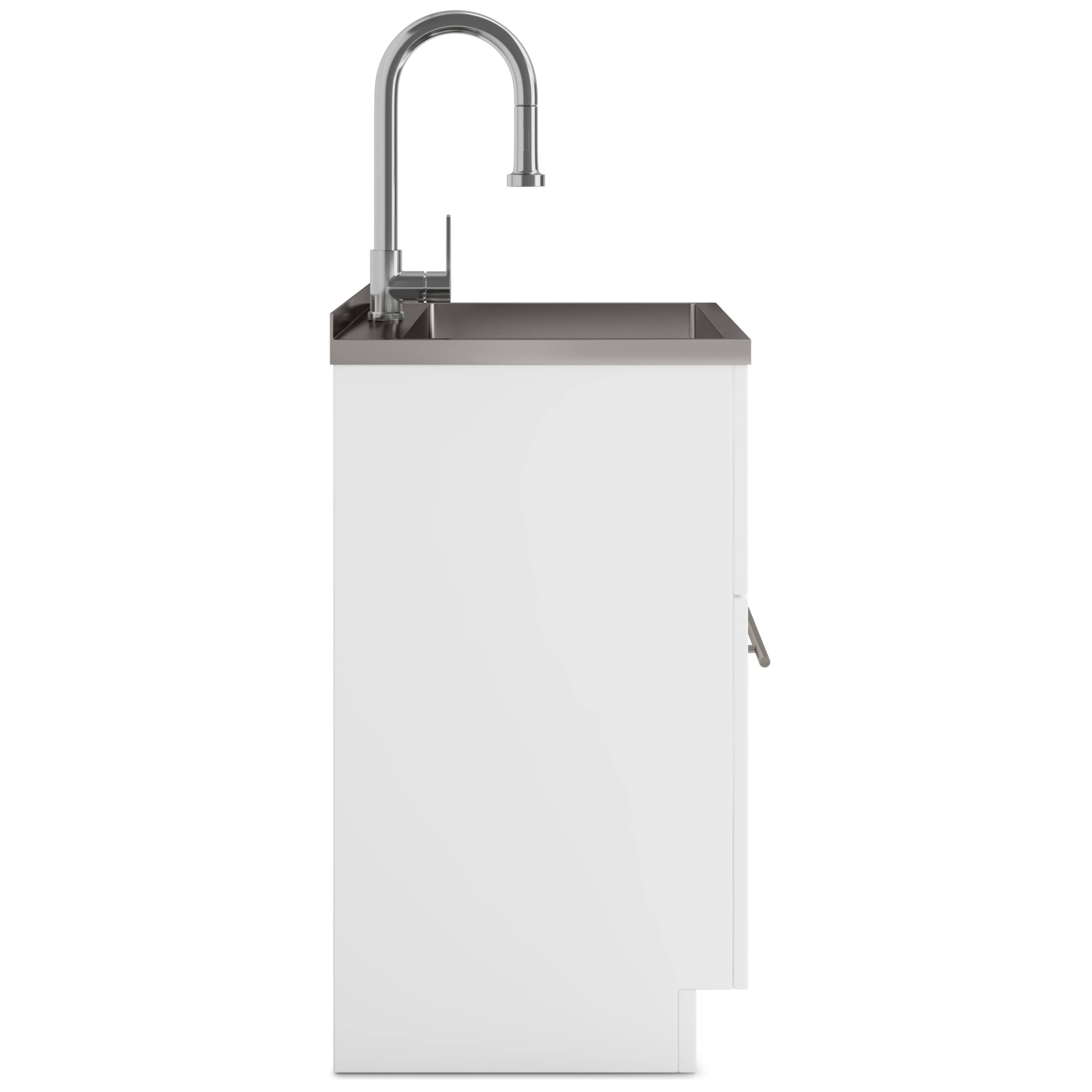 Alt View 2. Simpli Home - Metro  All-in-One 28-inch Utility Sink & Cabinet - Pure White.