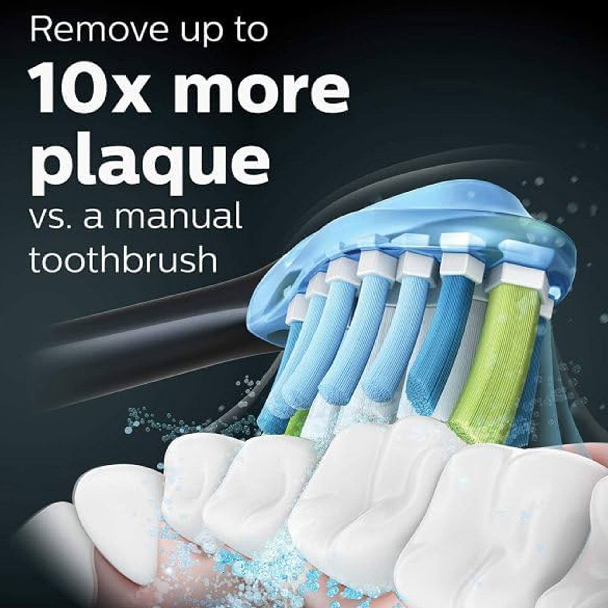 Remove up to 10x more plaque vs. a manual toothbrush