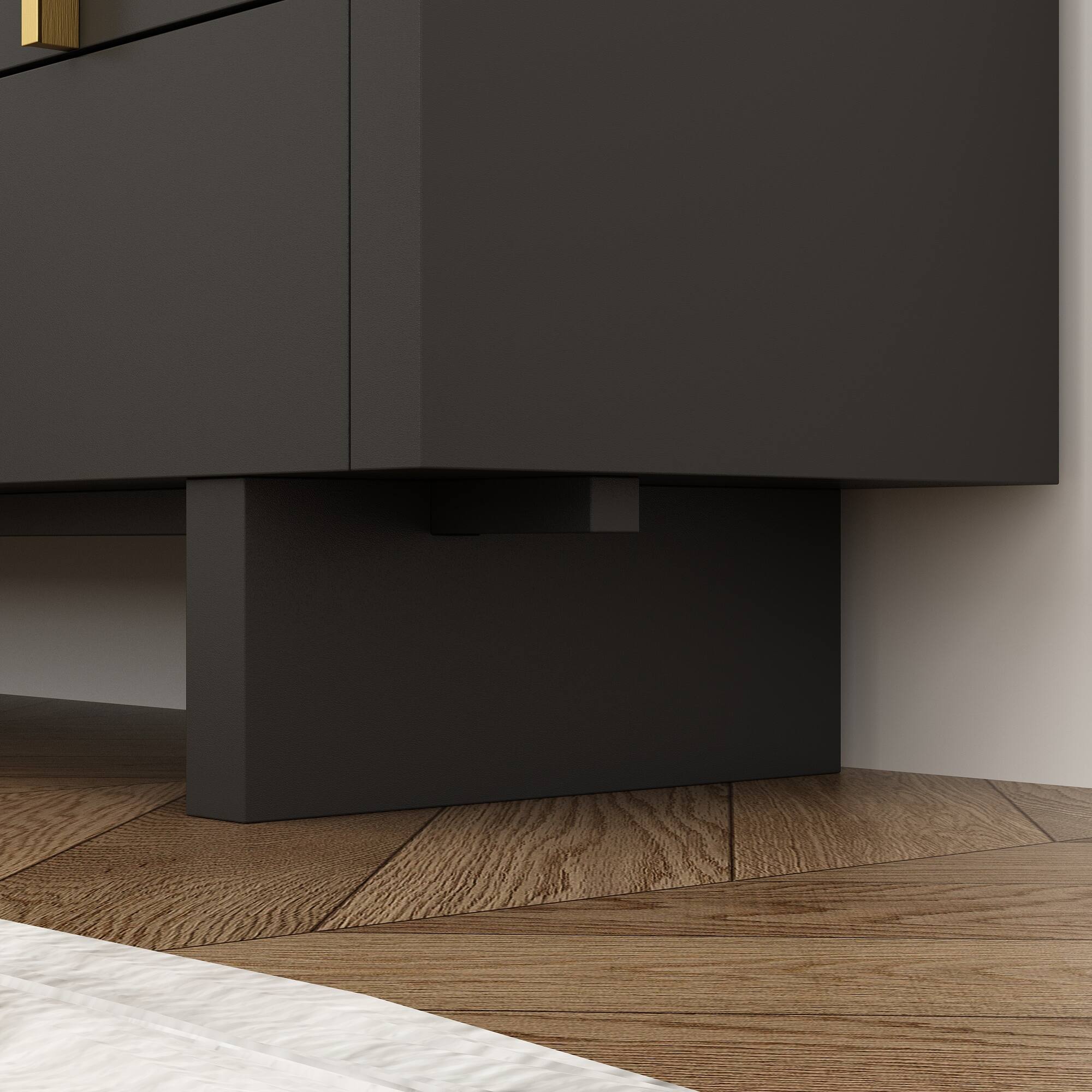 Alt View 5. Famapy - Famapy 8 - Drawer Horizontal Dresser: Anti - Tip & Elegant Gold - Accent Design - Black.