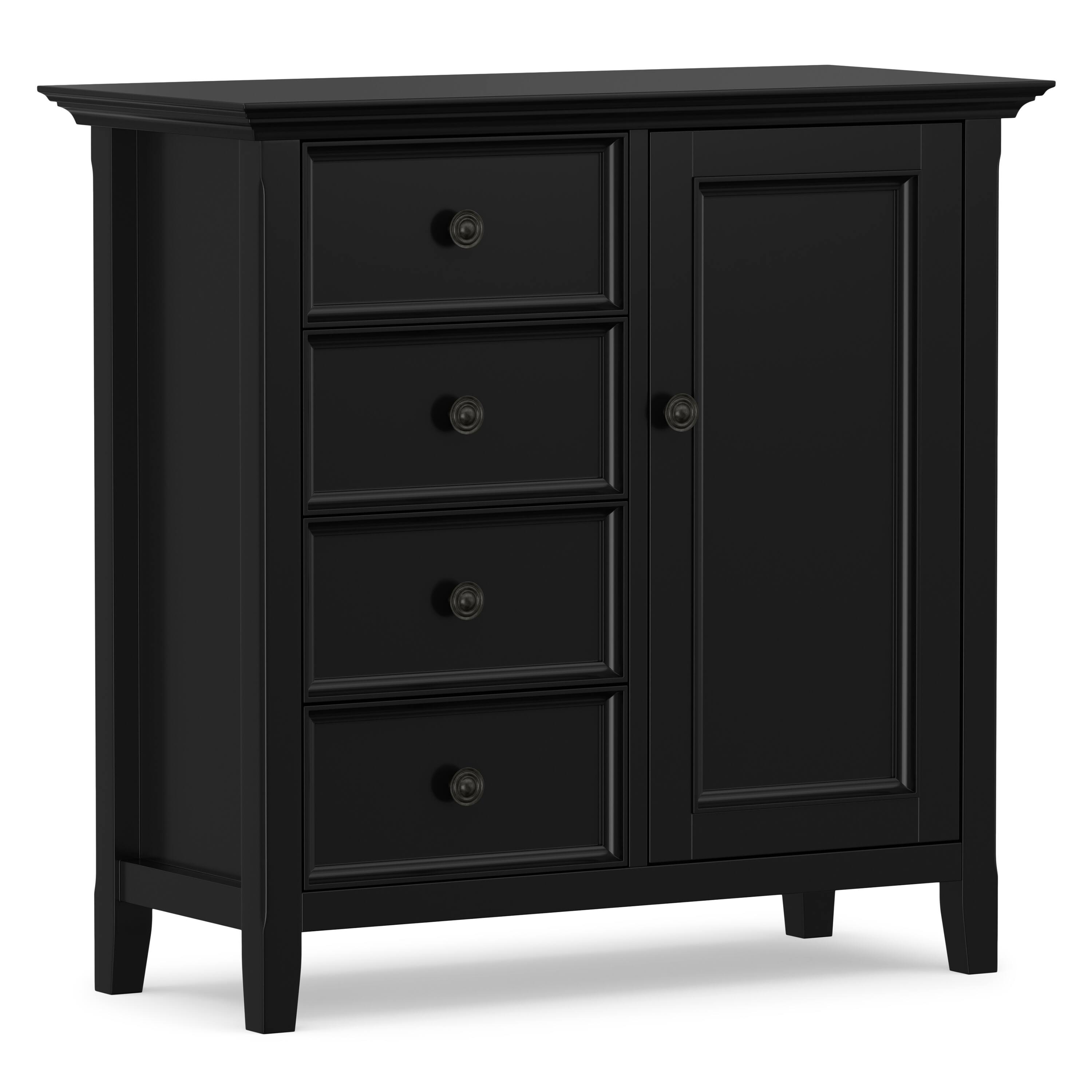 Angle. Simpli Home - Simpli Home Amherst 4 Drawer Storage Cabinet - Black.