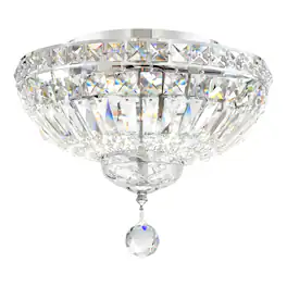 CWI Lighting - Stefania 3 Light Bowl Flush Mount With Finish - Chrome