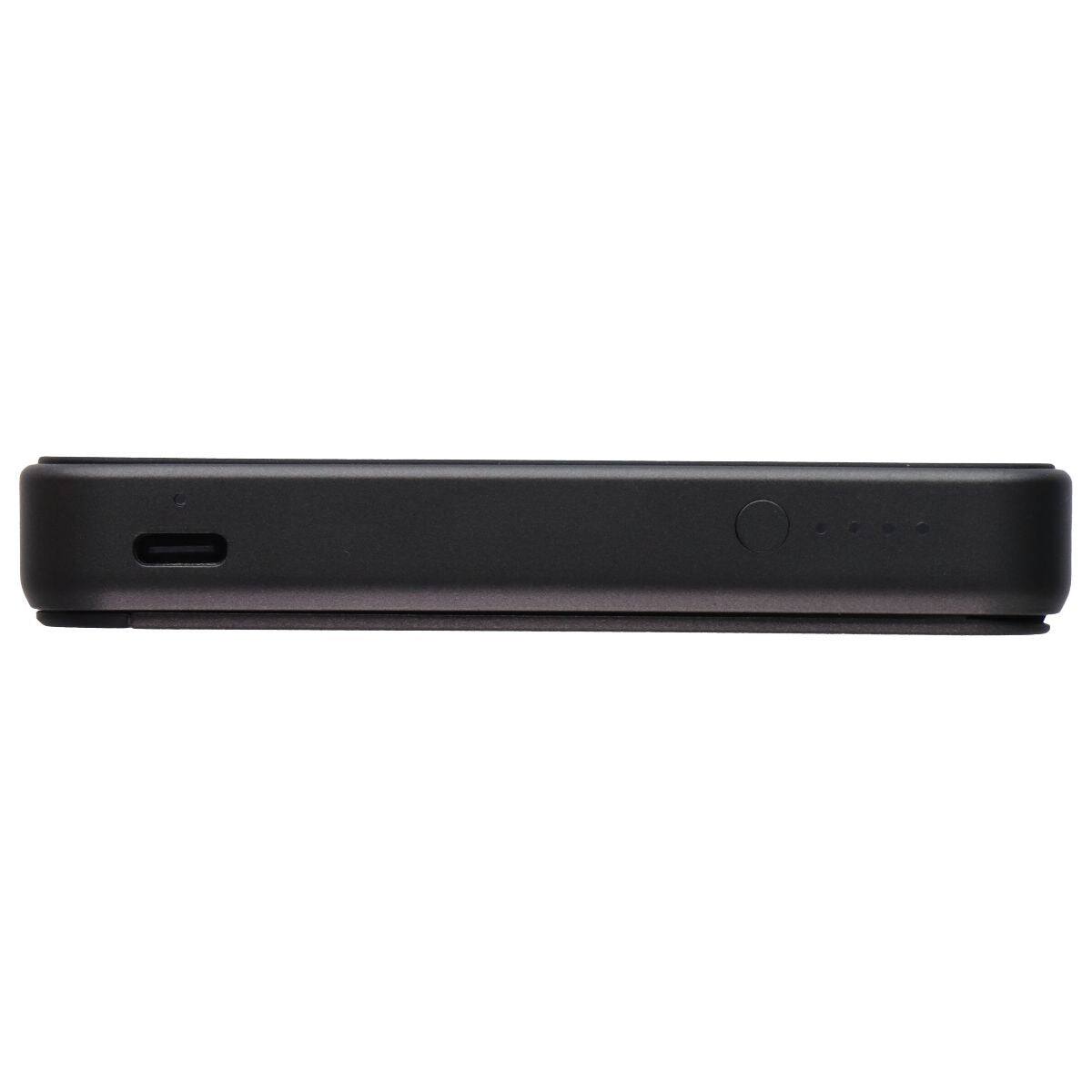 Left. mophie - Snap+ Powerstation Mini 15W Qi2 Fast Wireless Magnetic Charger with Stand - Black.