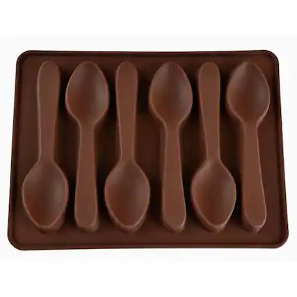 Front. Kitcheniva - Silicone Chocolate Spoon Mold (7.1 x 5.1 Inch).