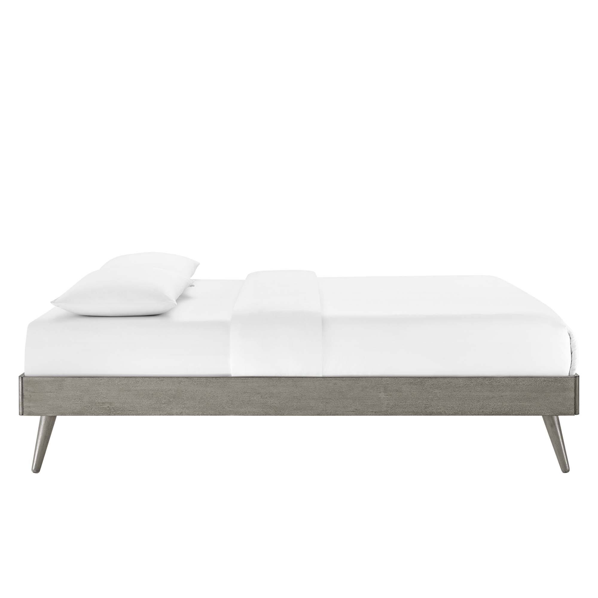 Back. Modway - Maven Twin Size Boucle Upholstered Platform Bed - Ivory.