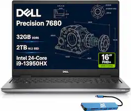 Dell - Upgraded - Precision 7680 16" FHD+ Workstation - Precision 7 - Pro Max - Intel Core i9-13950HX - 32GB Memory - 2TB SSD - Win11Pro - Gray