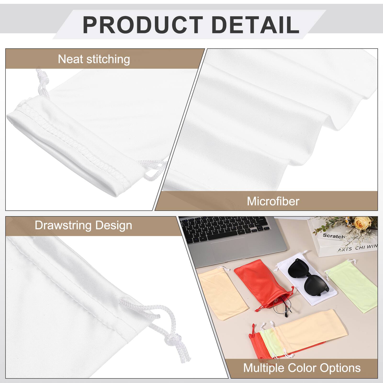 PRODUCT DETAIL

- Neat stitching
- Microfiber
- Drawstring Design
- Multiple Color Options