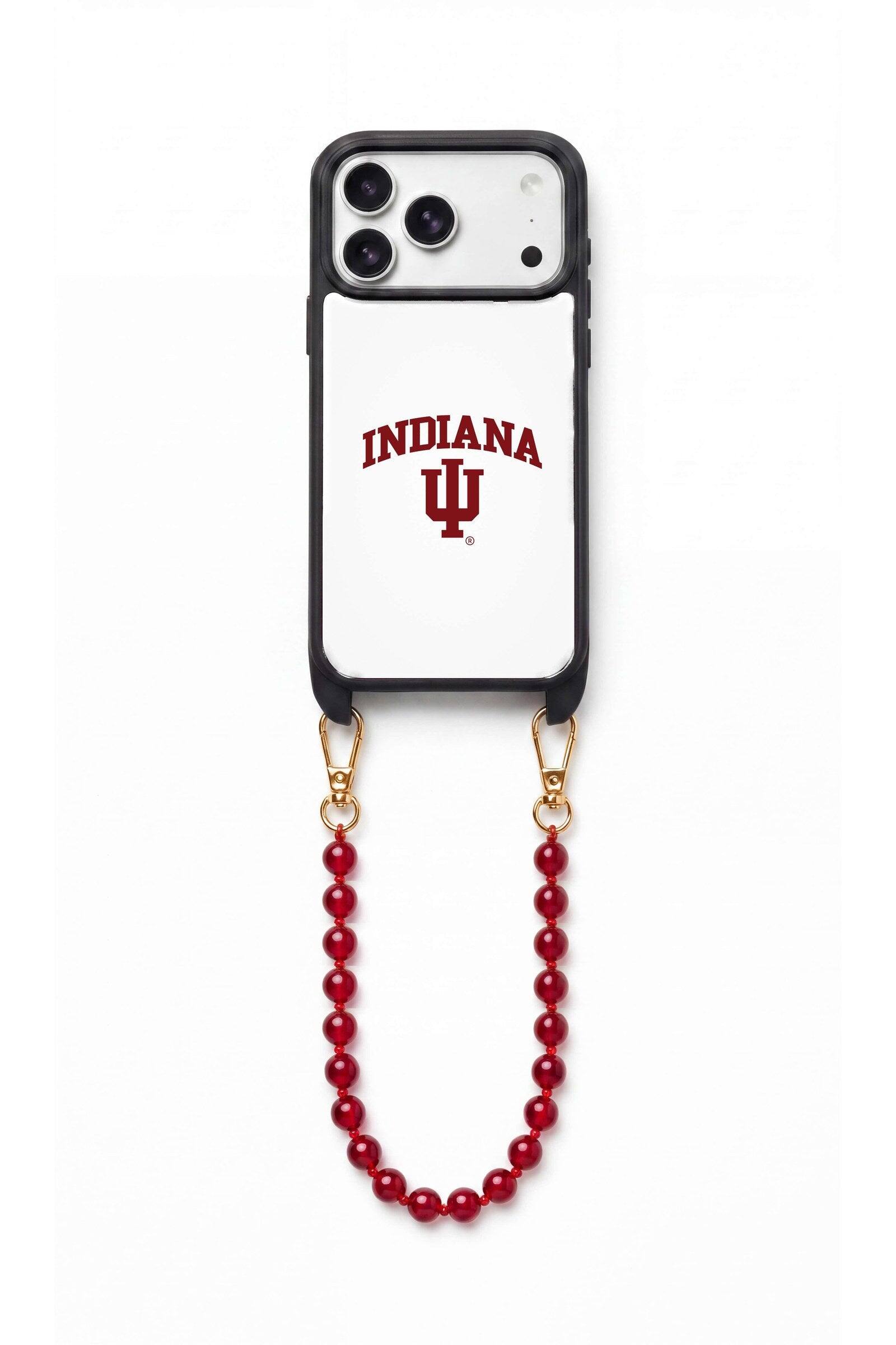 Front. Cordée Cases - Indiana University Phone Wristlet Set - iPhone 17 Pro Max - White.