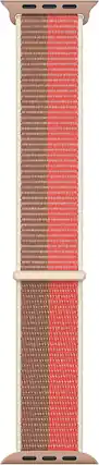 Front. Apple - Apple Watch Band - Sport Loop (41mm) - Pink Pomelo/Tan - Regular - Pink.