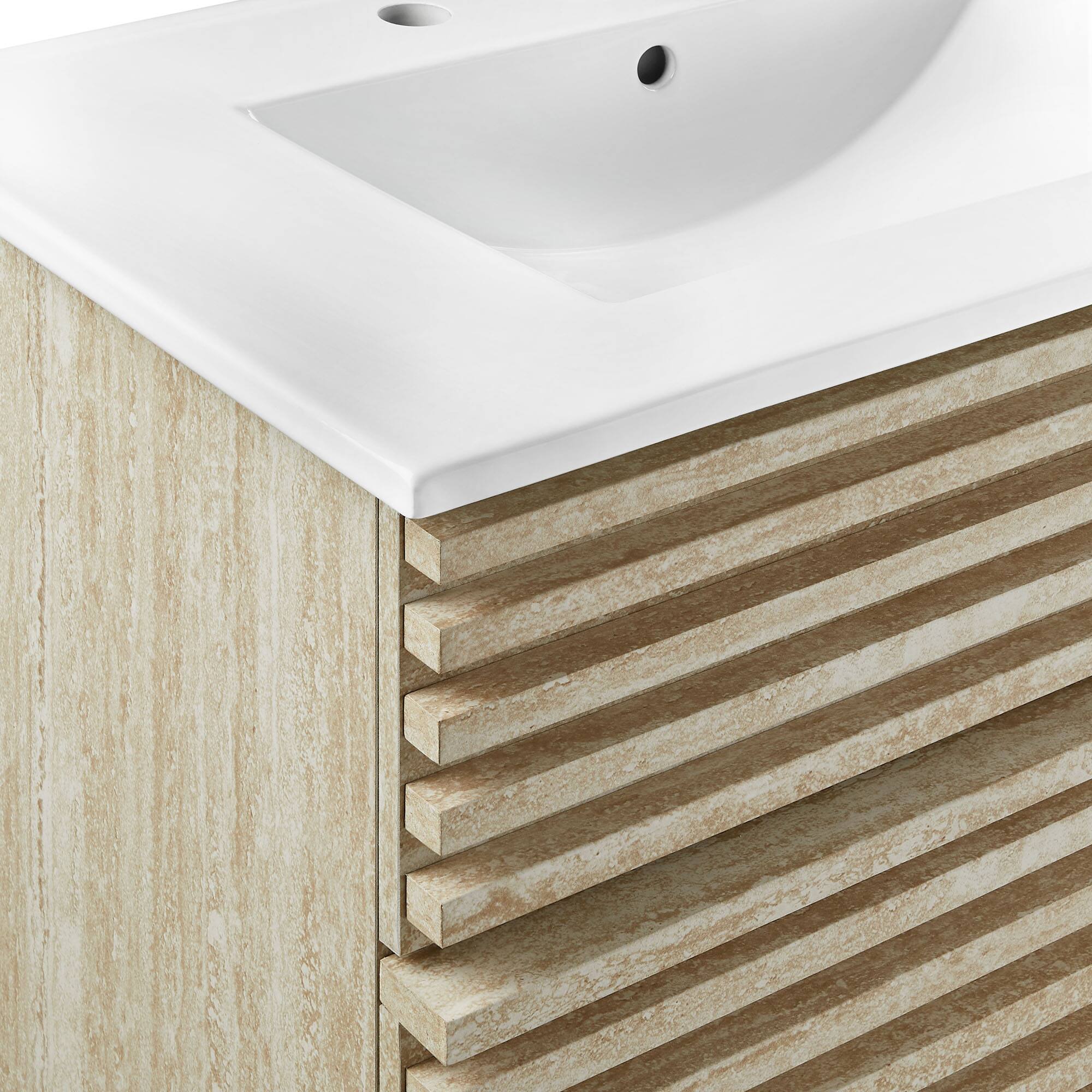 Alt View 6. Modway - Render 30" and 36" Bathroom Vanities with White Basin Included by Modway - White.