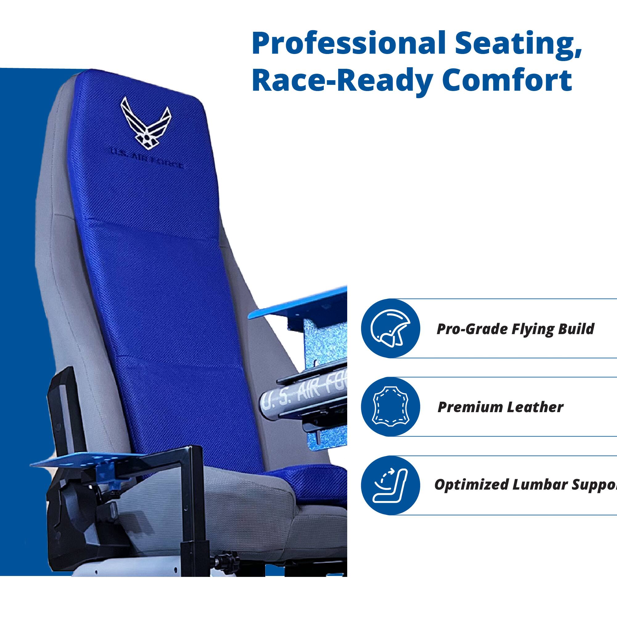 Professional Seating, Race-Ready Comfort

- Pro-Grade Flying Build
- Premium Leather
- Optimized Lumbar Support