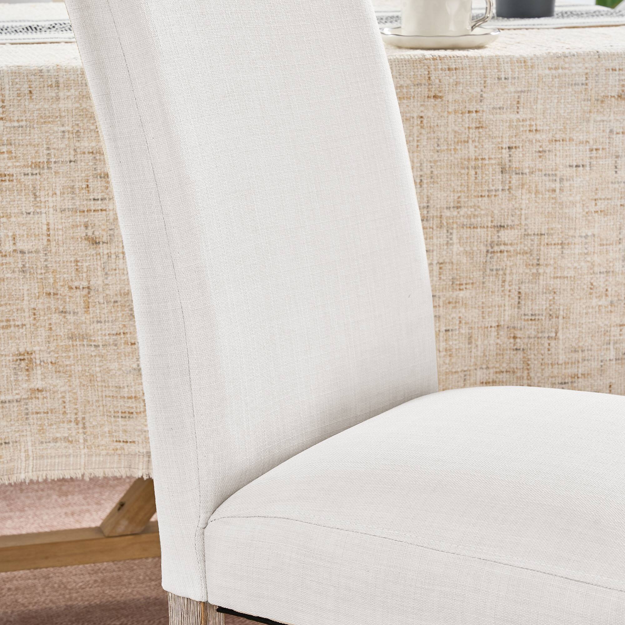 Left. FERPIT - FERPIT Set of 4 Modern Upholstered Dining Room Chairs with Stylish Design, White - White.