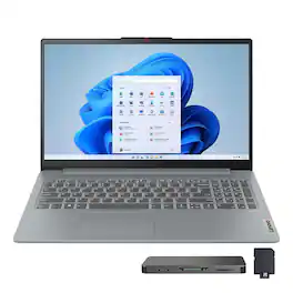Lenovo - IdeaPad Slim 3 15.6" FHD Touchscreen Laptop,AMD Ryzen 7 5825U,16GB RAM,1TB SSD+1TB Dock Set,Win 11 Home - Gray