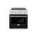 Front. ZLINE - 30 in. 4.2 cu. ft. Paramount Freestanding Induction Range with 4 Burners and Electric Oven in Satin Steel w/ Black Door - Matte Black.