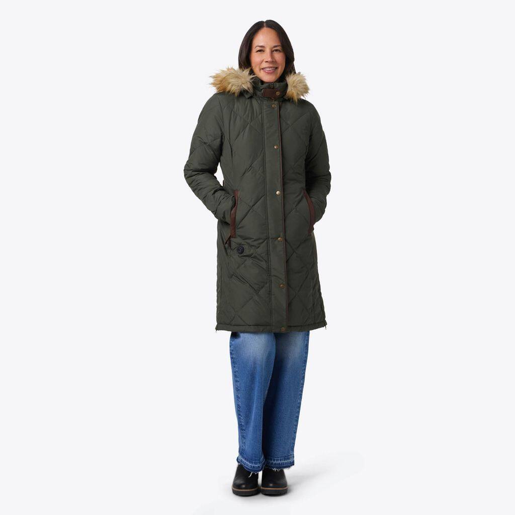 Back. Mobile Warming - Women's Carlyle Heated Jacket - Forest Green.