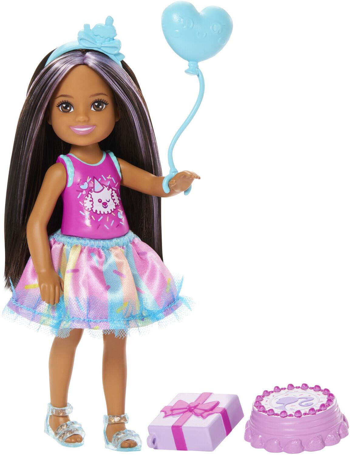 Alt View 1. Mattel - Barbie Club Chelsea Birthday-Themed Small Doll with Party Accessories, Brunette   - COLLECTIBLES - Multicolor.