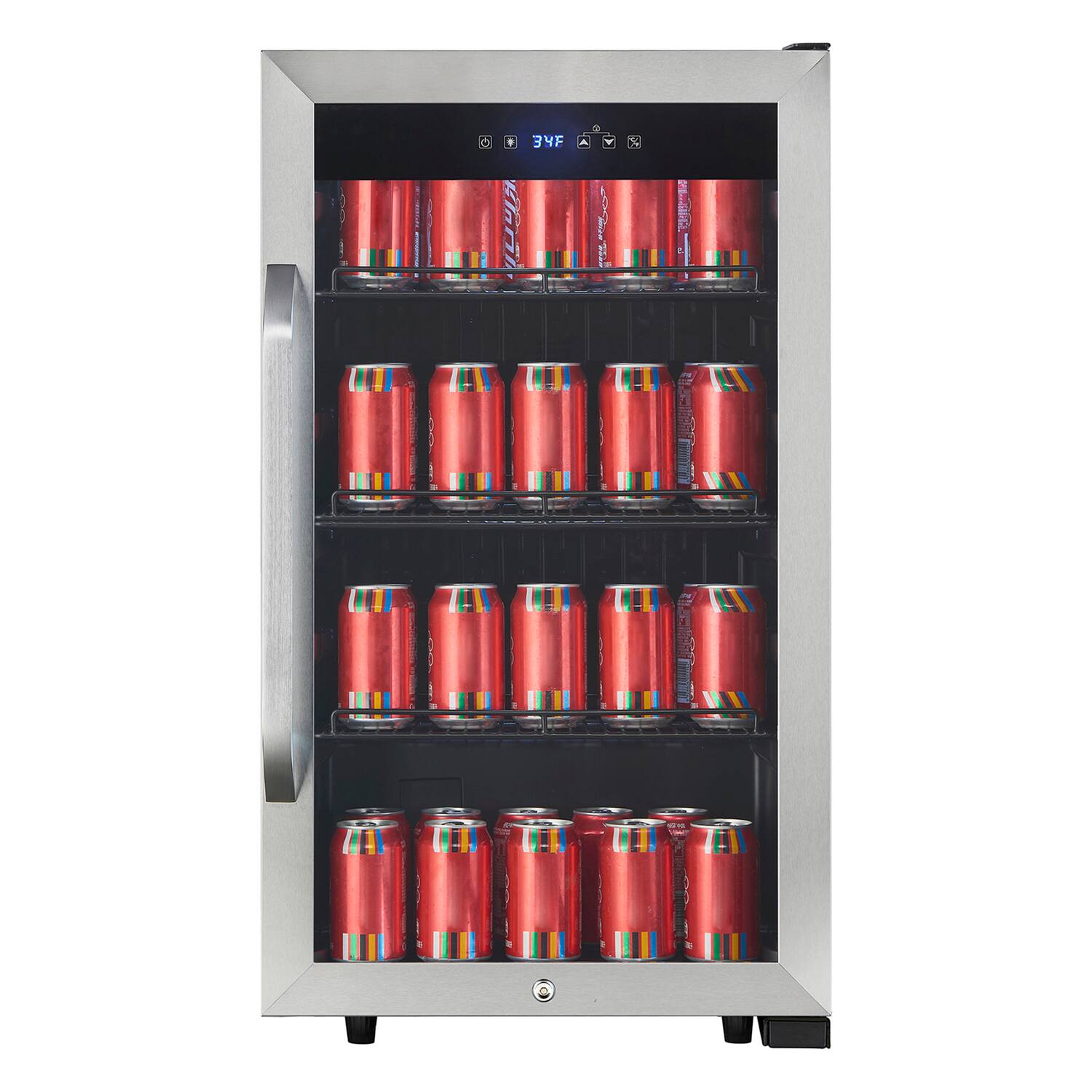 Left. Magic Chef - Commercial 3 .1 cu ft Countertop 8 3 can Beverage Cooler in Stainless Steel - Black.