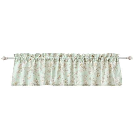 Front. Greenland Home Fashions - Greenland Home Fashions Olivia Light Filtering Semi Sheer 3" Rod Pocket Window Valance 84" x 16" Mint - Mint.